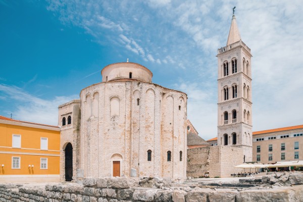  St. Donatus Church and Bell Tower at Roman square in Zadar 