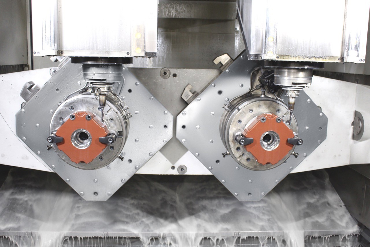  The DZ 25 P five axis double-spindle machining center is mainly used to produce gray cast iron bearing shields and flanges for servo drives.  