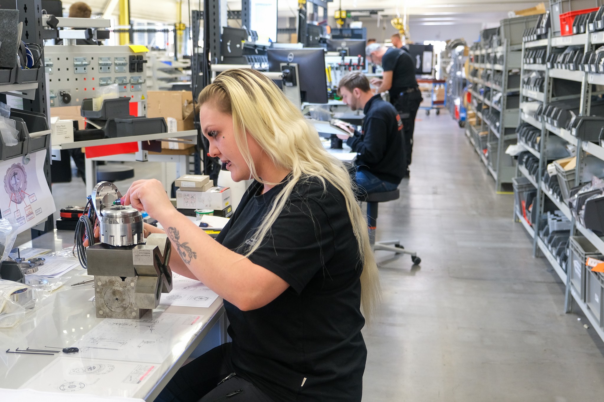 Seit August werden in der neuen Fertigungslinie die energieeffizienten Bearbeitungszentren „Micro5“ gebaut.