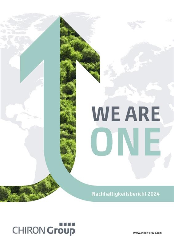 „WE ARE ONE“: Der Titel des Berichts 2024 unterstreicht, dass die CHIRON Group in Richtung ihres Engagements für Nachhaltigkeit eine starke Einheit ist.